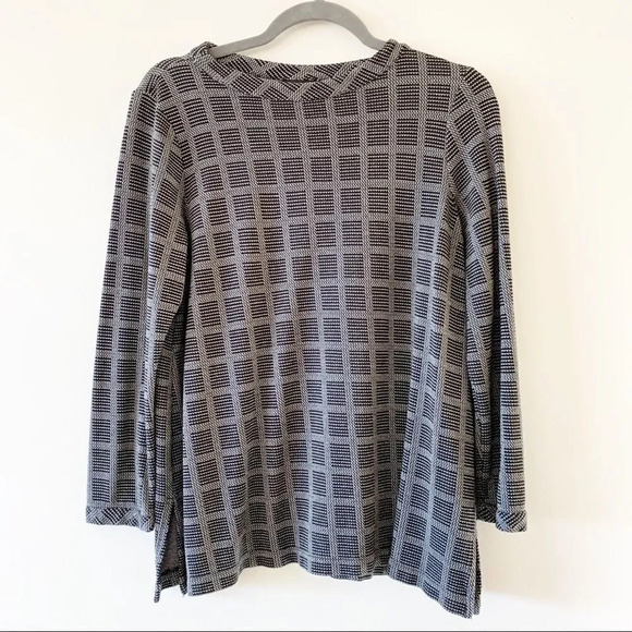 J Jill Wherever Collection Black Geometric Tunic Top Medium Petite MP Travel‎ - Picture 2 of 8